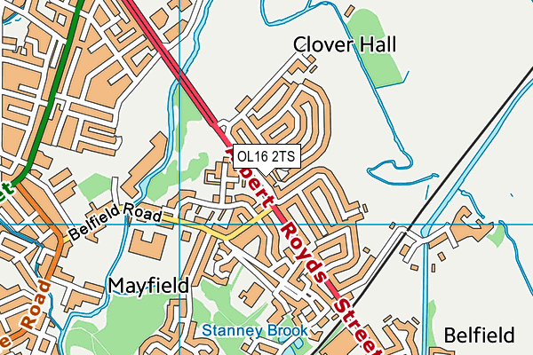 OL16 2TS map - OS VectorMap District (Ordnance Survey)