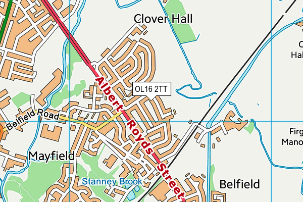 OL16 2TT map - OS VectorMap District (Ordnance Survey)