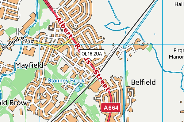 OL16 2UA map - OS VectorMap District (Ordnance Survey)