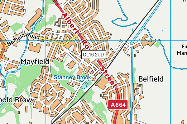 OL16 2UD map - OS VectorMap District (Ordnance Survey)