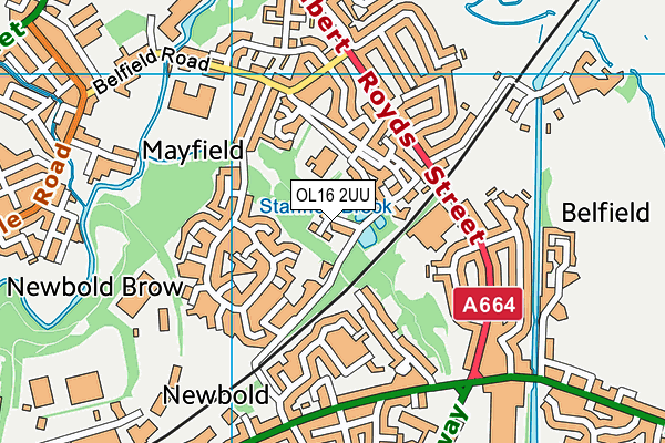 OL16 2UU map - OS VectorMap District (Ordnance Survey)