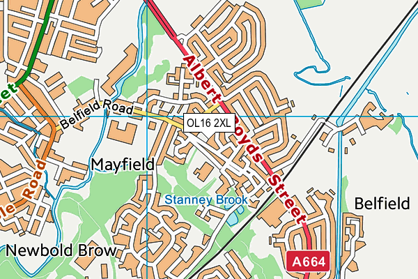 OL16 2XL map - OS VectorMap District (Ordnance Survey)