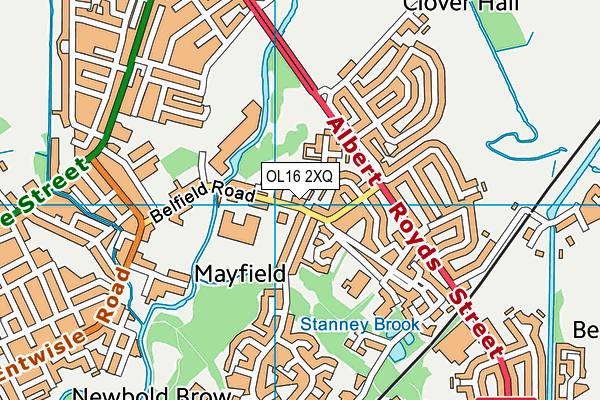 OL16 2XQ map - OS VectorMap District (Ordnance Survey)