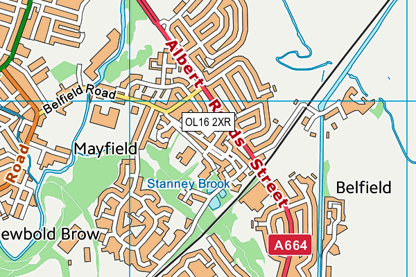 OL16 2XR map - OS VectorMap District (Ordnance Survey)