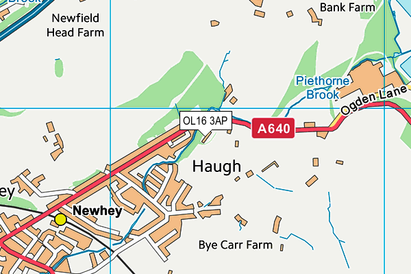 OL16 3AP map - OS VectorMap District (Ordnance Survey)
