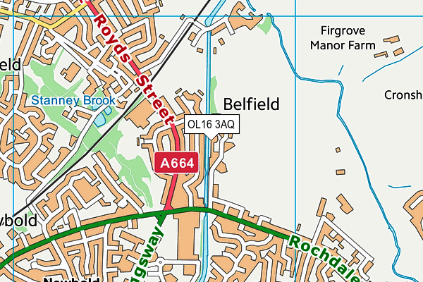 Firgrove Playing Fields map (OL16 3AQ) - OS VectorMap District (Ordnance Survey)