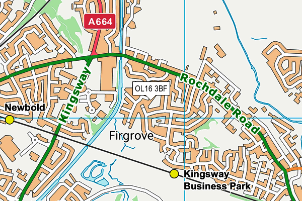 OL16 3BF map - OS VectorMap District (Ordnance Survey)