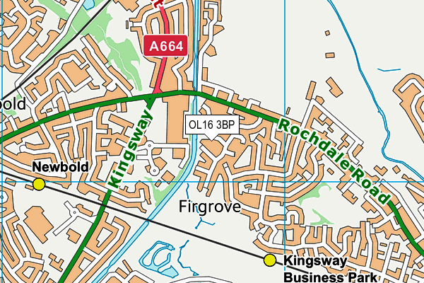 OL16 3BP map - OS VectorMap District (Ordnance Survey)