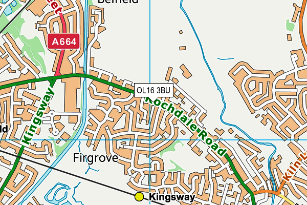 OL16 3BU map - OS VectorMap District (Ordnance Survey)