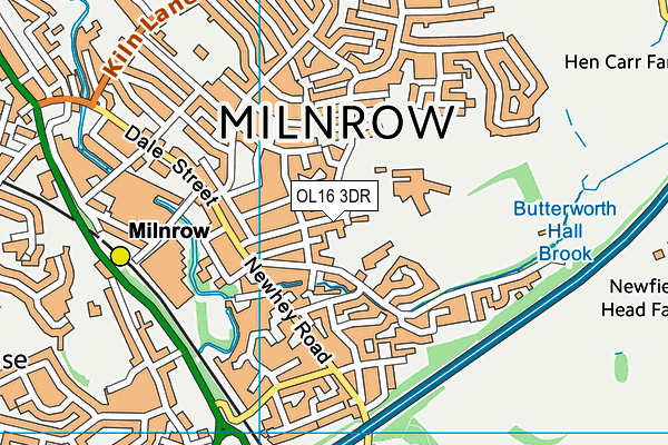 Hollingworth Academy map (OL16 3DR) - OS VectorMap District (Ordnance Survey)