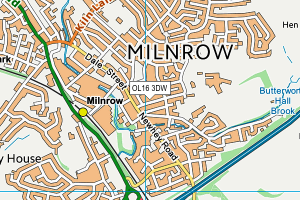 OL16 3DW map - OS VectorMap District (Ordnance Survey)