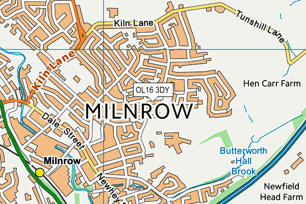 OL16 3DY map - OS VectorMap District (Ordnance Survey)