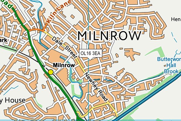 OL16 3EA map - OS VectorMap District (Ordnance Survey)