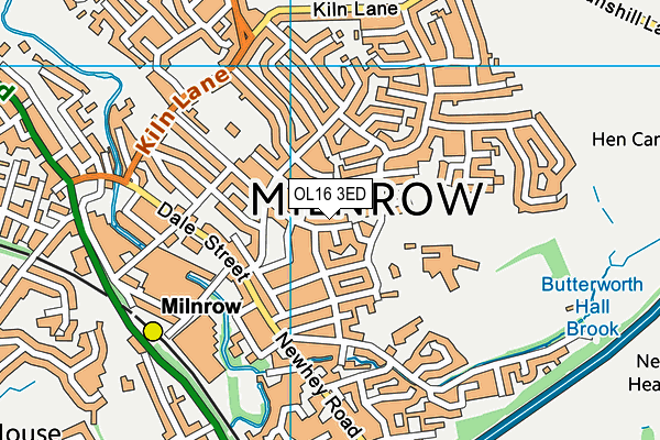 OL16 3ED map - OS VectorMap District (Ordnance Survey)