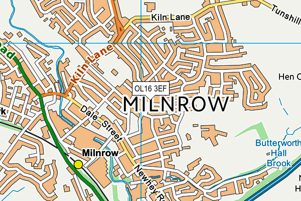 OL16 3EF map - OS VectorMap District (Ordnance Survey)