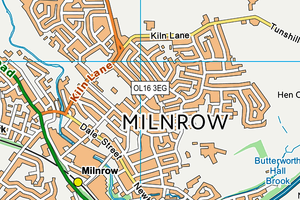 OL16 3EG map - OS VectorMap District (Ordnance Survey)