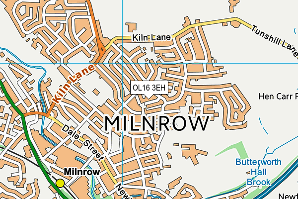 OL16 3EH map - OS VectorMap District (Ordnance Survey)