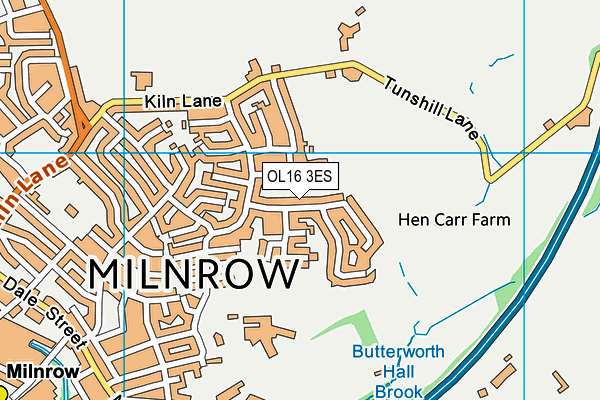 OL16 3ES map - OS VectorMap District (Ordnance Survey)