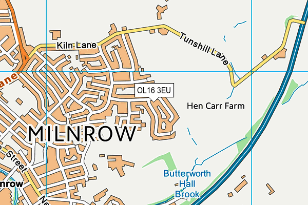 OL16 3EU map - OS VectorMap District (Ordnance Survey)