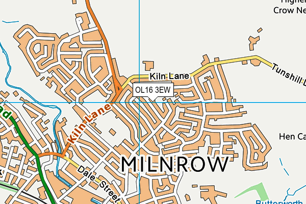 OL16 3EW map - OS VectorMap District (Ordnance Survey)