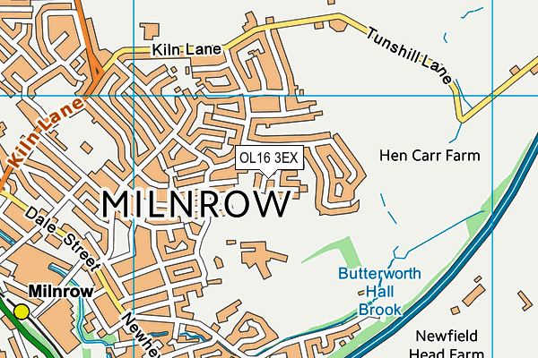 OL16 3EX map - OS VectorMap District (Ordnance Survey)