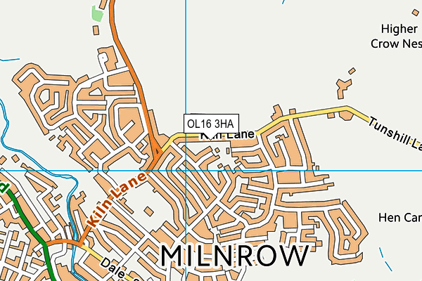 OL16 3HA map - OS VectorMap District (Ordnance Survey)