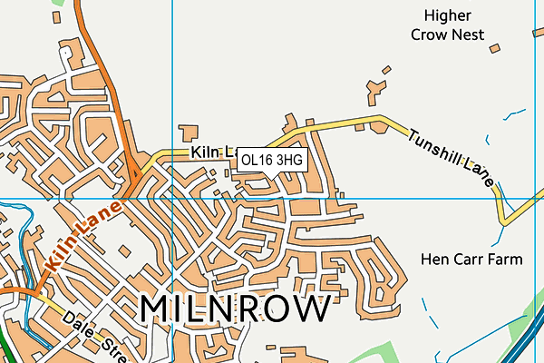 OL16 3HG map - OS VectorMap District (Ordnance Survey)