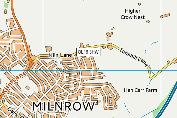 OL16 3HW map - OS VectorMap District (Ordnance Survey)