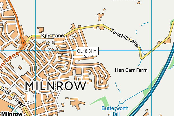 OL16 3HY map - OS VectorMap District (Ordnance Survey)