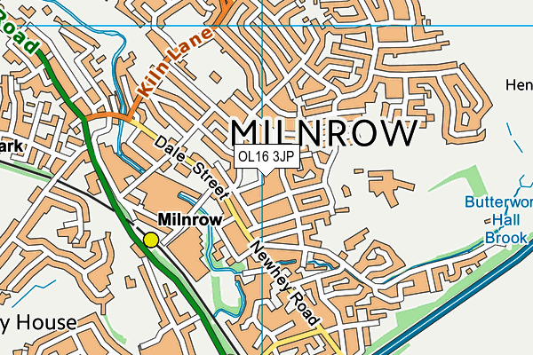 OL16 3JP map - OS VectorMap District (Ordnance Survey)