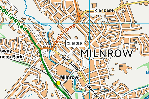 OL16 3LB map - OS VectorMap District (Ordnance Survey)