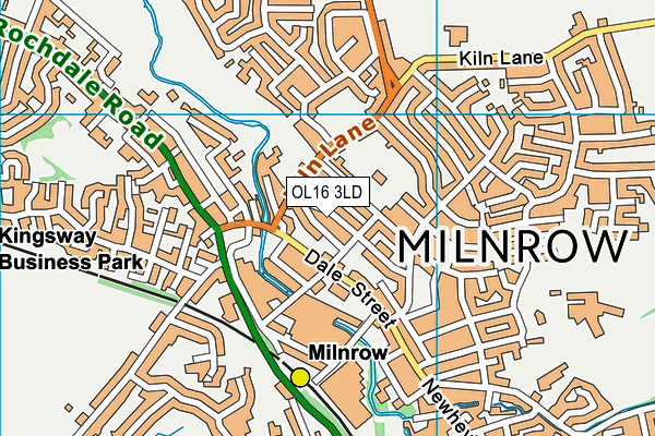 OL16 3LD map - OS VectorMap District (Ordnance Survey)