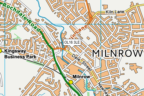 OL16 3LE map - OS VectorMap District (Ordnance Survey)