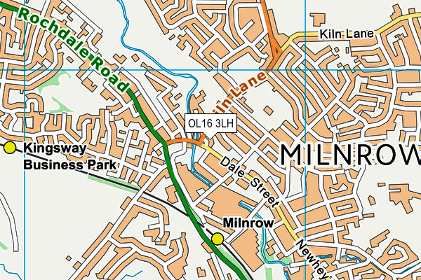 OL16 3LH map - OS VectorMap District (Ordnance Survey)