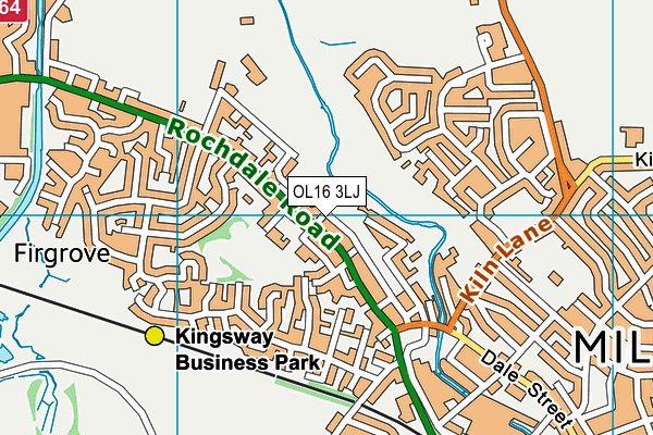 OL16 3LJ map - OS VectorMap District (Ordnance Survey)