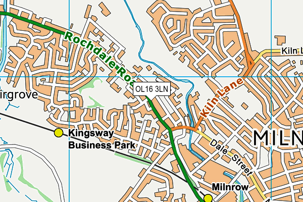 OL16 3LN map - OS VectorMap District (Ordnance Survey)