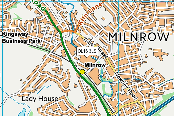 OL16 3LS map - OS VectorMap District (Ordnance Survey)