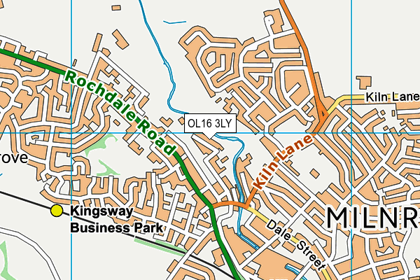 OL16 3LY map - OS VectorMap District (Ordnance Survey)