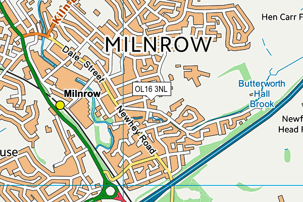 OL16 3NL map - OS VectorMap District (Ordnance Survey)