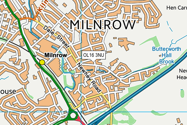 OL16 3NU map - OS VectorMap District (Ordnance Survey)