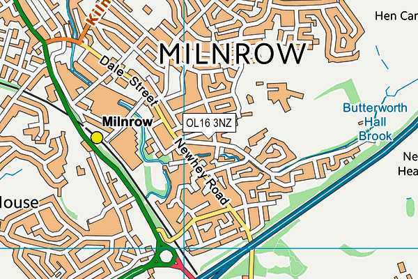 OL16 3NZ map - OS VectorMap District (Ordnance Survey)