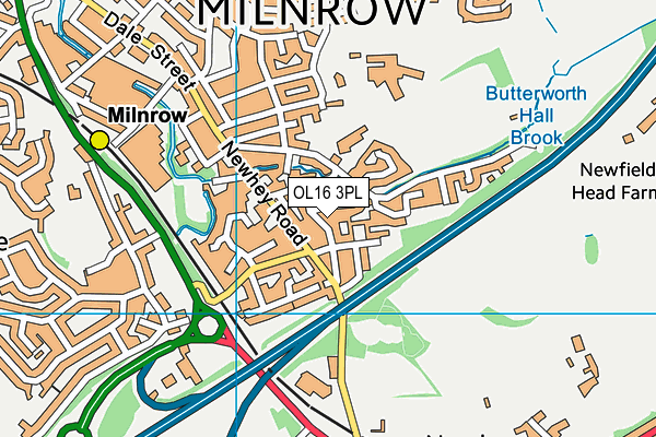 OL16 3PL map - OS VectorMap District (Ordnance Survey)