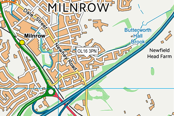 OL16 3PN map - OS VectorMap District (Ordnance Survey)