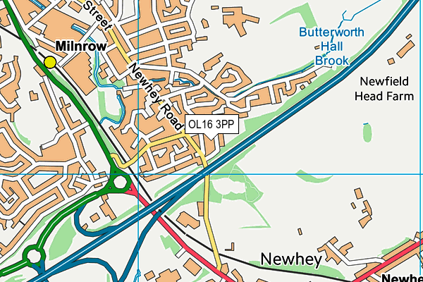 OL16 3PP map - OS VectorMap District (Ordnance Survey)