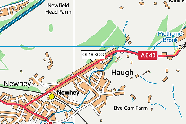 OL16 3QG map - OS VectorMap District (Ordnance Survey)