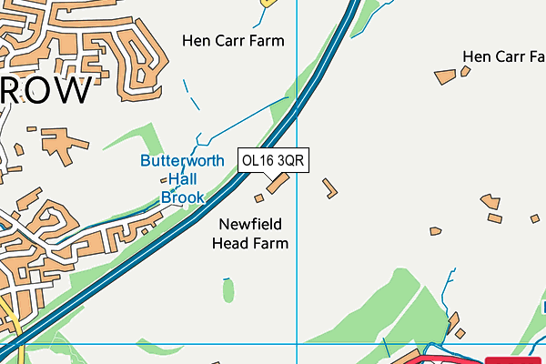 OL16 3QR map - OS VectorMap District (Ordnance Survey)