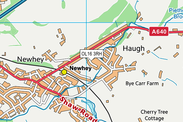 OL16 3RH map - OS VectorMap District (Ordnance Survey)
