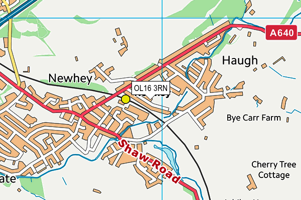 OL16 3RN map - OS VectorMap District (Ordnance Survey)
