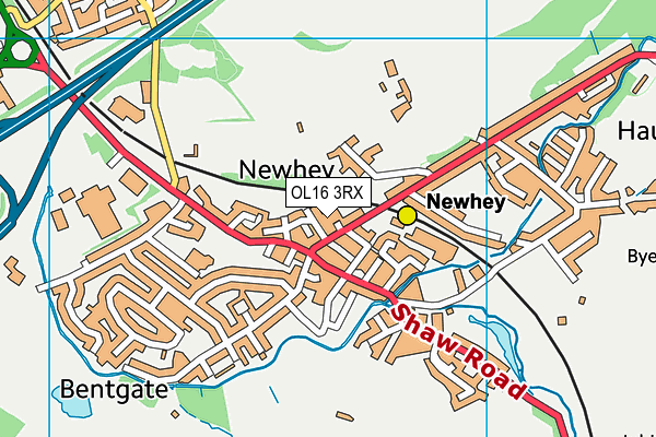 OL16 3RX map - OS VectorMap District (Ordnance Survey)