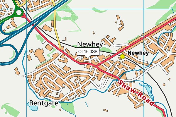 OL16 3SB map - OS VectorMap District (Ordnance Survey)